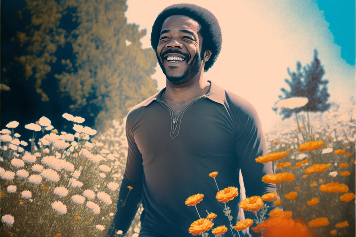 watermelon__boy's tweet photo. Using #midjourney today, I made a series of images called: Bill Withers Having a Lovely Day. 1/3 #billwithers #AIart #midjourneyV4 https://t.co/BF2VrYMf1c