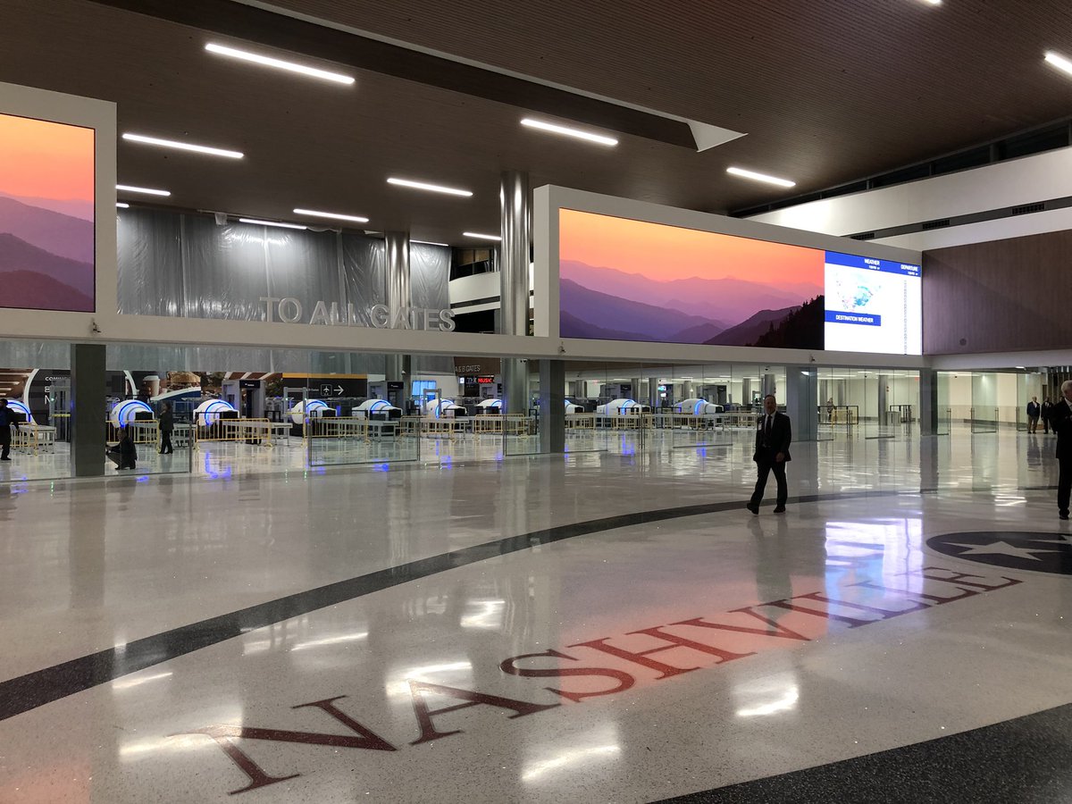 MattLargen's tweet image. The new Grand Lobby at @Fly_Nashville is extraordinary, and even includes an image of the @NatchezTraceNPS bridge in Williamson County, TN