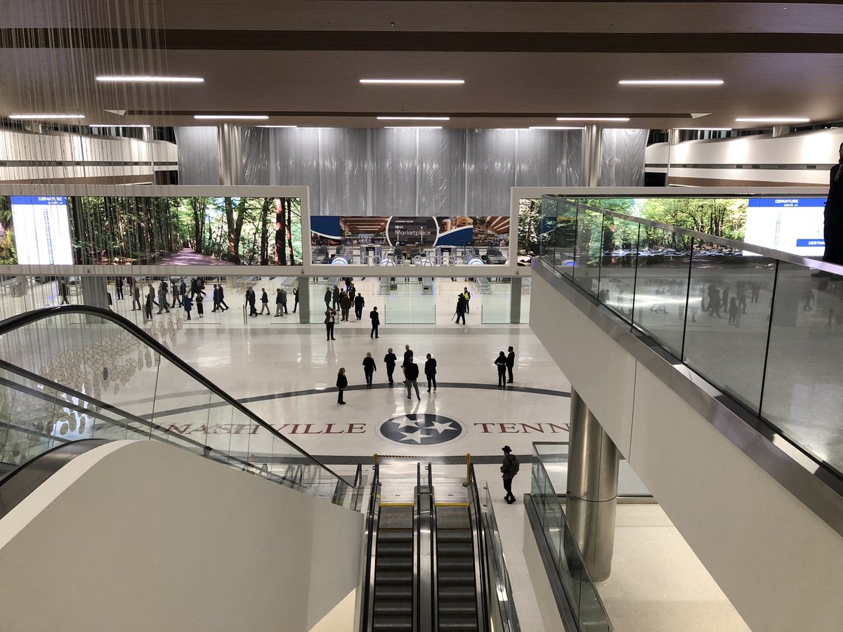 MattLargen's tweet image. The new Grand Lobby at @Fly_Nashville is extraordinary, and even includes an image of the @NatchezTraceNPS bridge in Williamson County, TN