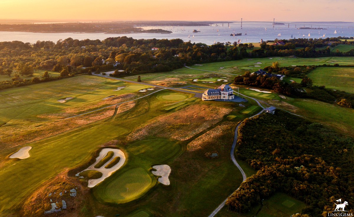 By request, the Newport Country Club. Founded in 1893, USGA charter member in 1894, host of the first USGA national championships in 1895, and a proud steward of a magnificent Whitney Warren clubhouse and an A.W. Tillinghast-designed links, Newport drips with history and charm.