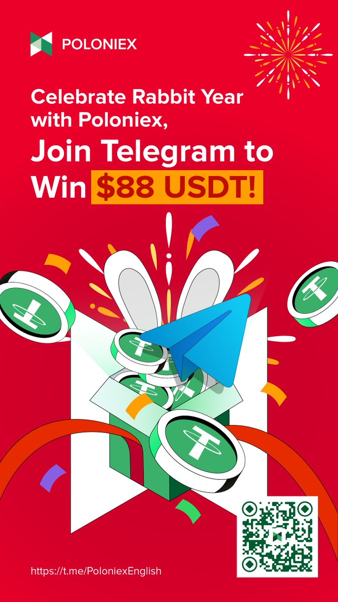 Poloniex's tweet photo. Celebrate Rabbit Year with Poloniex, join Telegram to win $88 USDT! 🐇💰

1⃣ Follow @Poloniex, RT &amp; tag 3 friends

2️⃣ Join Poloniex TG channel https://t.co/EEDuRb4w3F

3️⃣ Send new year wishes in our TG with hashtag #PoloniexRabbit

*Announce 10 winners after 1/28

#PoloniexTurns9 https://t.co/BDizSgVfnp