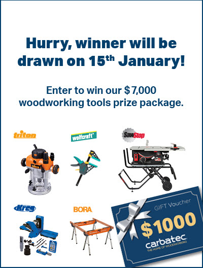 Huge Congratulations to the winner of our Carbatec/Dvine Living TV Show - $7,000 Woodworking "Dream Tools Prize Package," Erwin Macalalad from Victoria. Congratulations Erwin! 
#carbatec #dvineliving