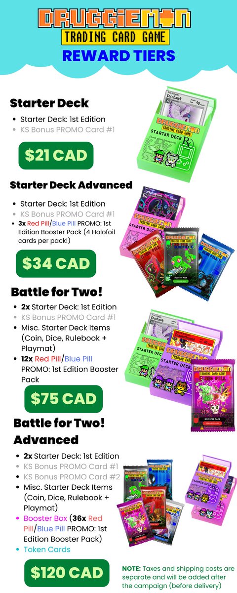 Finally found a cheap and high quality manufacturer!

#DruggiemonTCG💊

#tcg #pokemon #fakemon #pokemontcg #tradingcards #art #cardart #pixelart #indiegame #indiedev #kickstarter #druggiemon #yugioh #druggiemontcg #magicthegathering