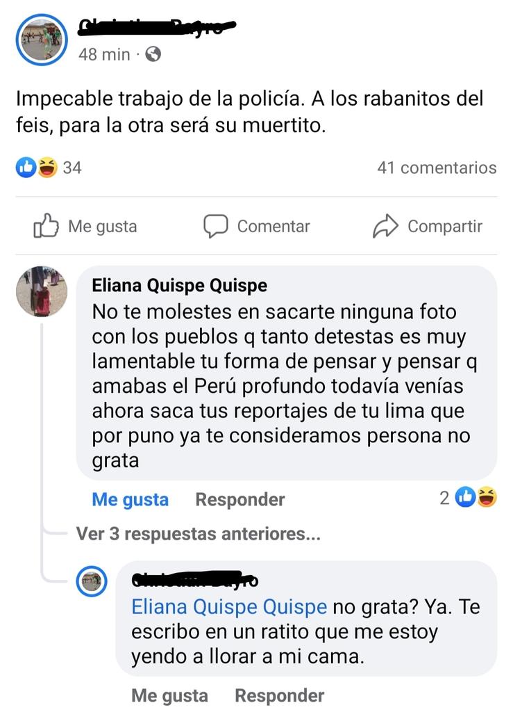 SnSolischa's tweet photo. El reportero que vino a mi pueblo para hacerme un reportaje📷📽️, al que lo recibimos con mucho cariño, al que dice que ama nuestro "Perú profundo" con su actitud desprecia claramente nuestros pueblos, quiénes lo recibe con cariño. #PrensaBasura #nomásprogramasbasura 🚫🙅‍♀️ https://t.co/yhjKIgaJCW