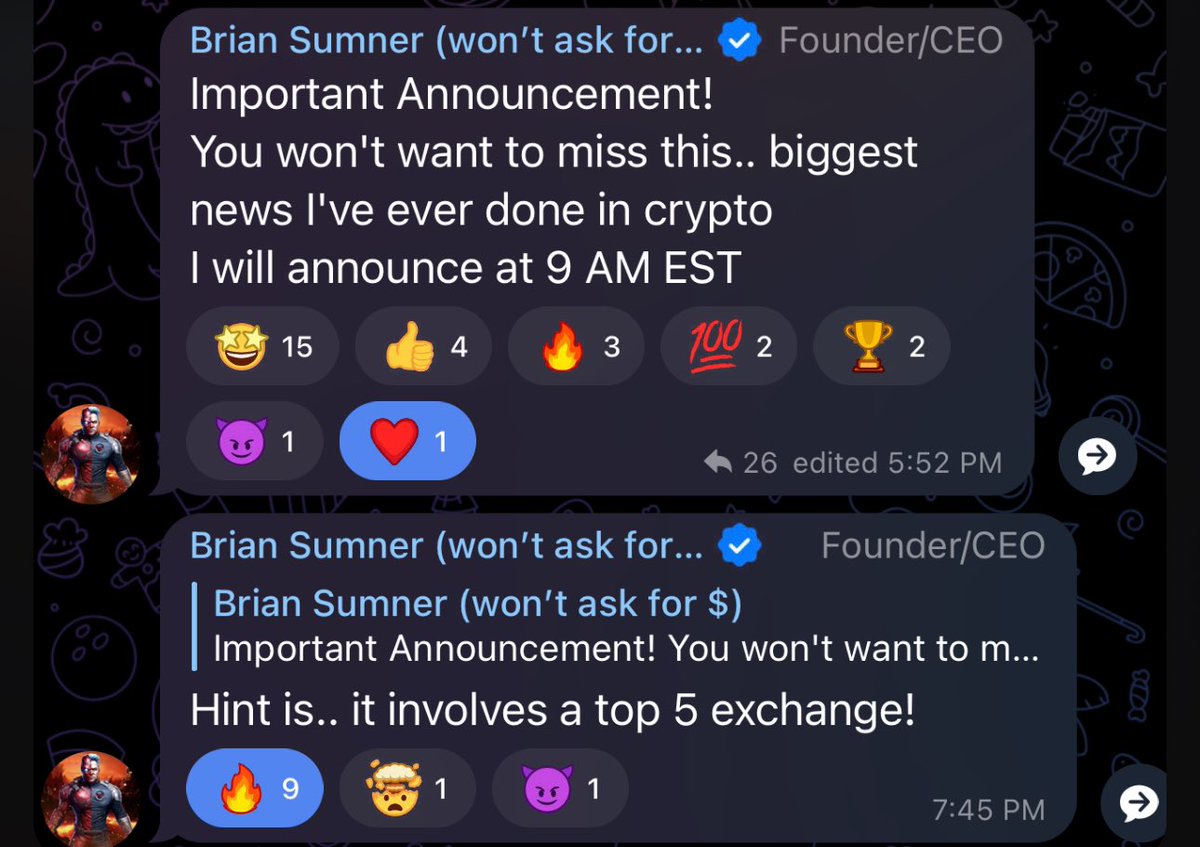 @BrianSumner420 is about to drop something major at 9AM Eastern. What does the CEO of @VillainsGVC and @GalaxyHeroesGHC have in store? Join our Telegram for more info t.me/galaxyvillains #BecomeTheVillain #GVC #GHC