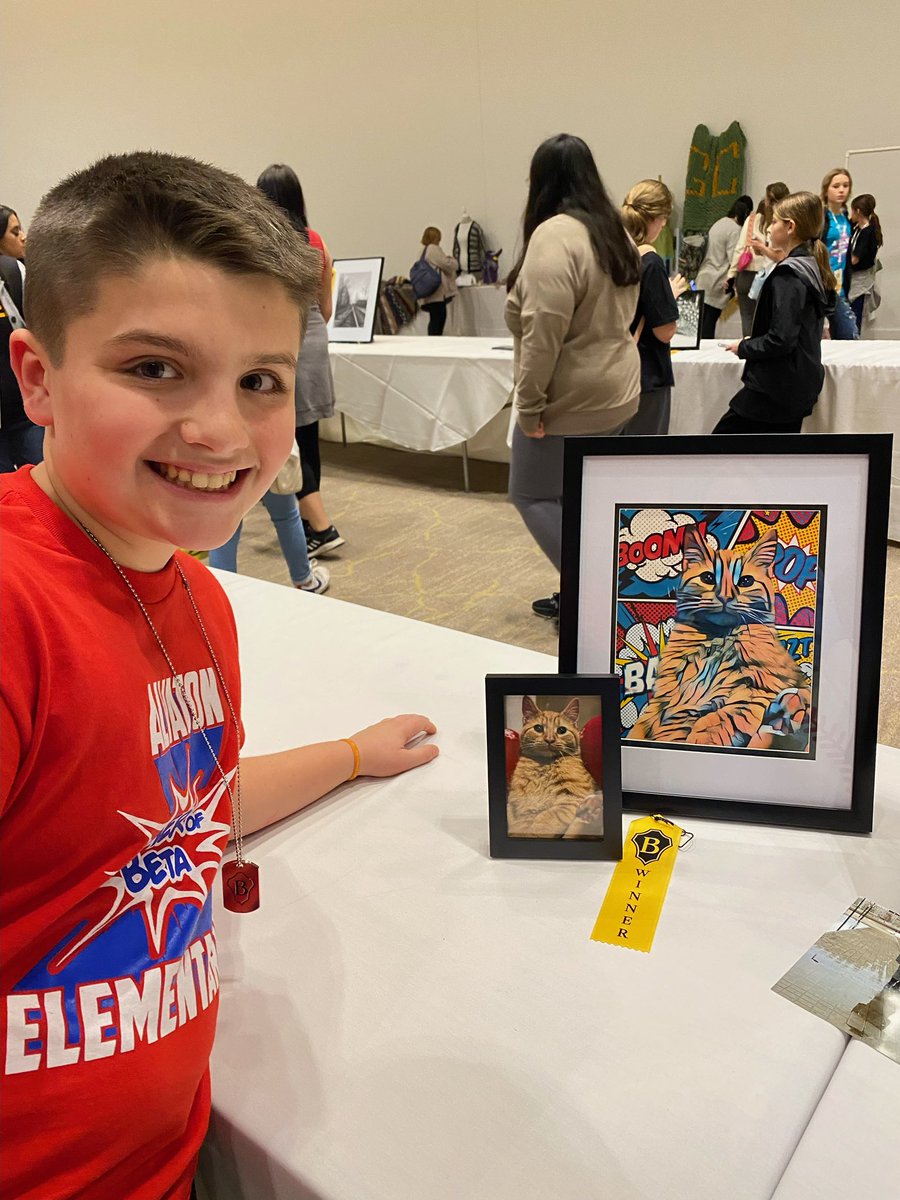 🎉🎉🤩🤩Huge Congratulations to Cooper Loafman who placed Top 5 in Digital Art at the Jr. Beta State convention! Way to go, Cooper! 🎉🎉#AESpride <a href="/WarrenCoSchools/">Warren Co Schools</a> <a href="/nationalbeta/">National Beta</a> #nationalsbound