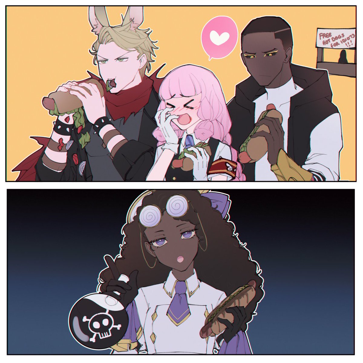 [OC] Elisecarelle is a 22yo alchemist and the shortest character in the cast (135cm)
She was known as a prodigy until she hit adulthood. As of right now she's the game's item seller. Legion's business partner. Annoyed by Legion.

She will kill a man... because she can make poison 