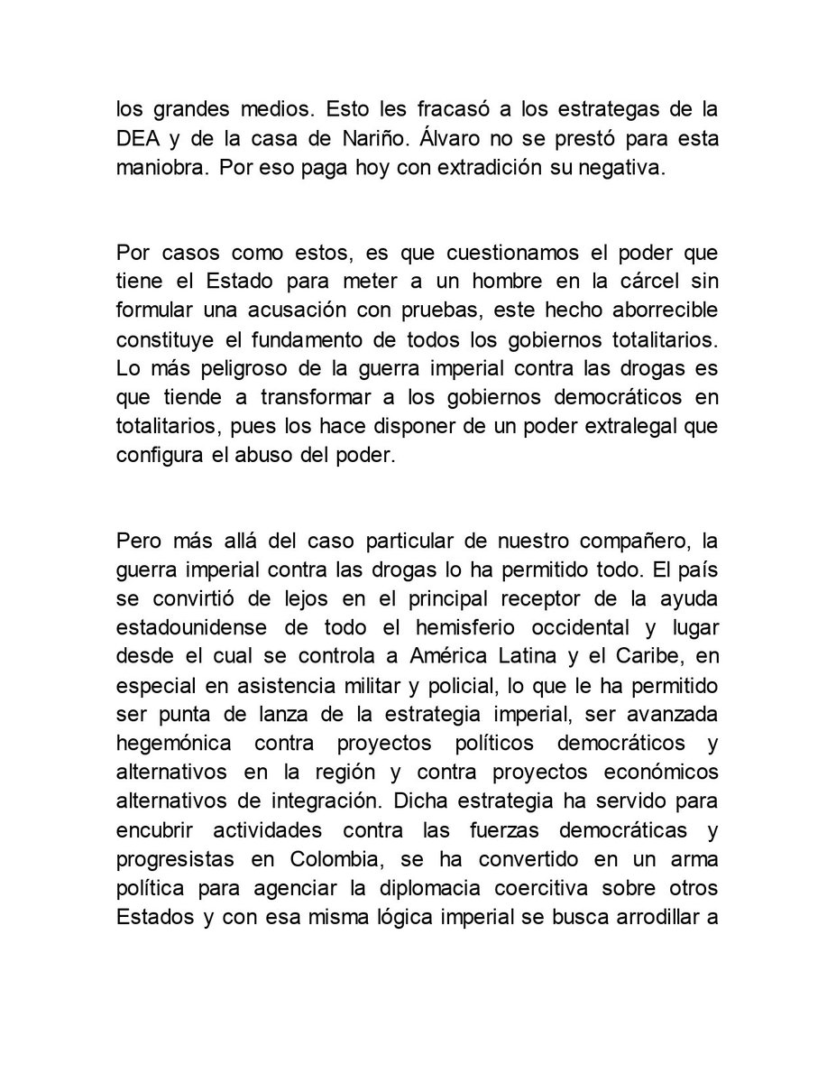 PoderRadioFm's tweet photo. Poder Ciudadano se pronuncia sobre la extradición de Álvaro Córdoba

"La DEA y los cuerpos investigativos colombianos, buscaron el camino de entrampar ilegalmente a Álvaro para conseguir sus planes políticos contra la campaña presidencial del Pacto Histórico." https://t.co/B6qgUUw5ds