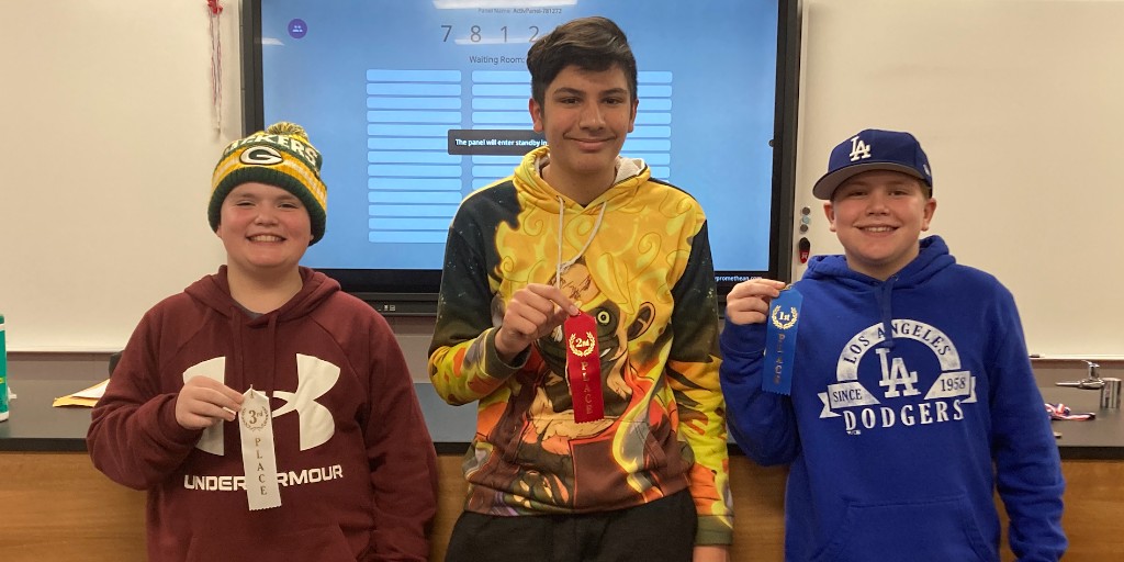 SchDistofMilton's tweet photo. 🏆🥇We are very proud to announce that our NIS and MMS Red Hawk teams took first place  in the regional "math meet." Our teams' scores have qualified them to compete in the 'Mega Math Meet' in Madison in May.
Congratulations to all students who competed! #MiltonPride https://t.co/Wn3VynttAl