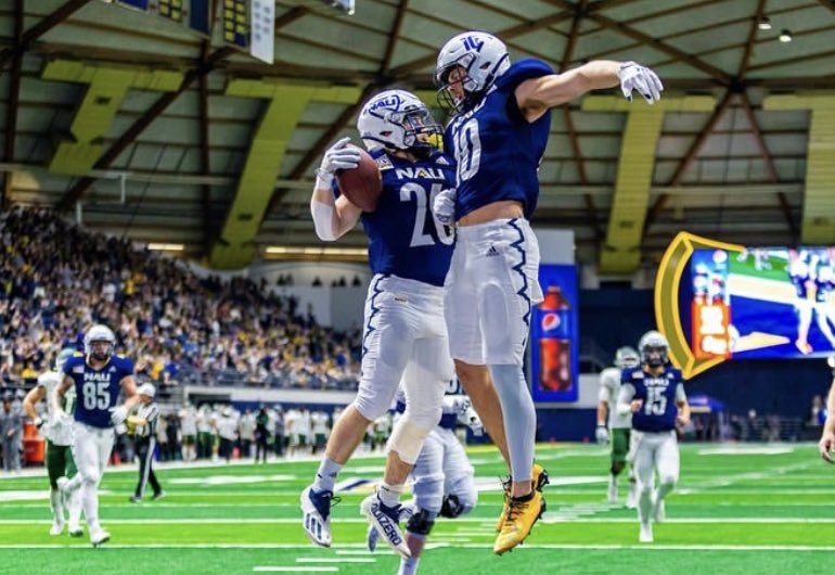 After a great conversation with @FBCoach_P I am excited to announce my FIRST DIVISION 1 offer from NAU! #Gojacks @Coach_Hoff_NAU @CoachChrisBall @CoachThiele @CoachTaylorCeHS @steveisaacThD @KleeSkegee