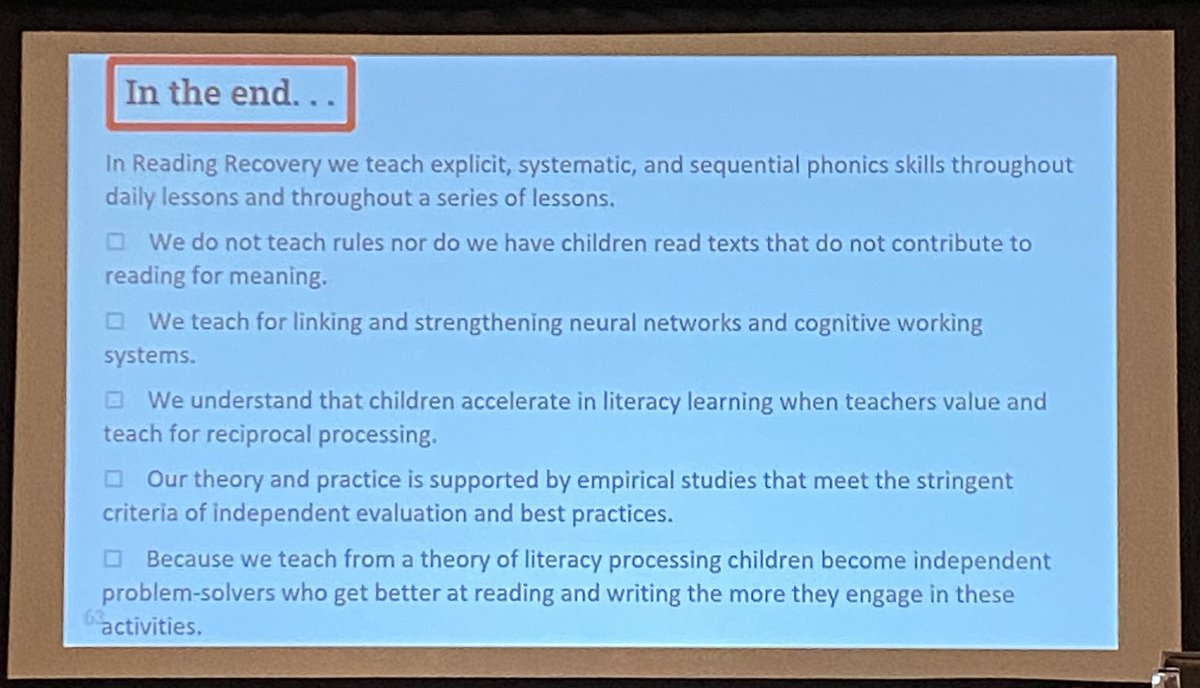 Kimmi45535524's tweet photo. #23LitCon Dr. Connie Briggs focused on how Reading Recovery helps children understand how words work in reading and writing, along with the procedures from LLDI. https://t.co/Bjxk23Ykmq