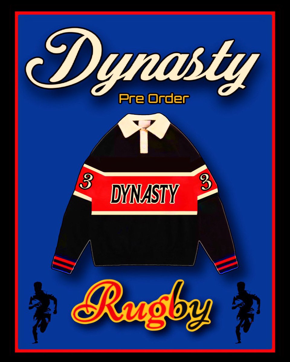 DynastycoUS's tweet photo. Q1 Dynasty is Getting Started Early!🔥🔥 Pre Orders Now Open for #DynastyRugbys Sizes S- 3XL
GREAT QUALITY / EMBROIDERY LOGOS 🖤♥️🏁🏆

🚨PRE ORDER ONLY 🚨
MEN &amp; WOMEN Clothings 

FOLLOW @DynastyCo.us on IG

DM for PRE ORDER! #Dynasty23 #DynastyRugby #ShopDynasty https://t.co/URWTz6tsmk