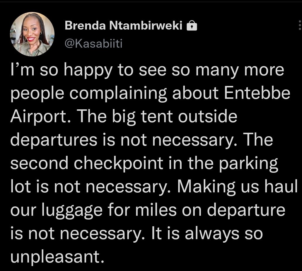 thetimeline256's tweet photo. TRENDING::
Entebbe Airport under fire. 
Netizens share stories about their experiences at Entebbe Airport.  Sting Airport employees over corruption and mistreatment. https://t.co/ZEp6tgcsES