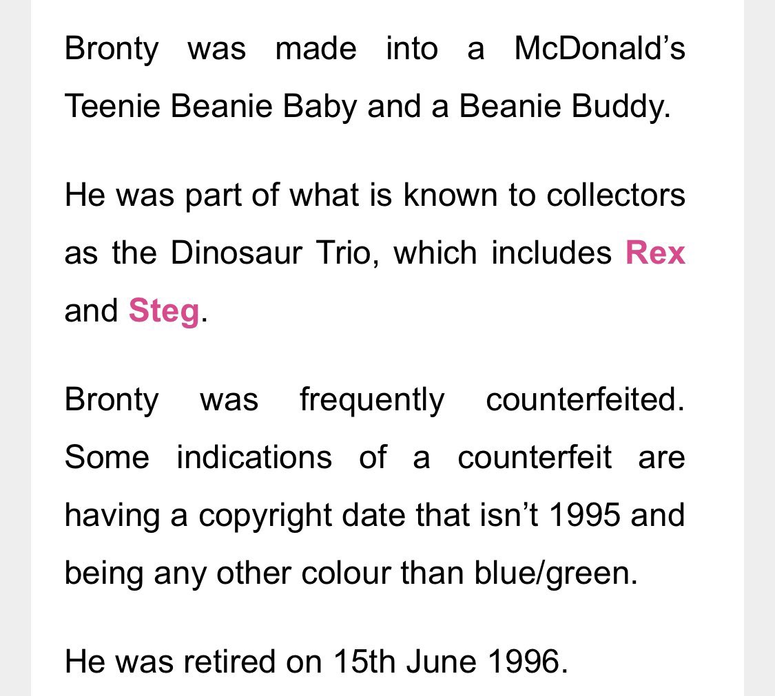 so you’re telling me… george’s childhood toy bronty the dinosaur is not only blue and green but also part of a trio where the other dinosaurs are red and green and they were mcdonald’s toys which were retired in the middle of june 1996. you cannot make this shit up.