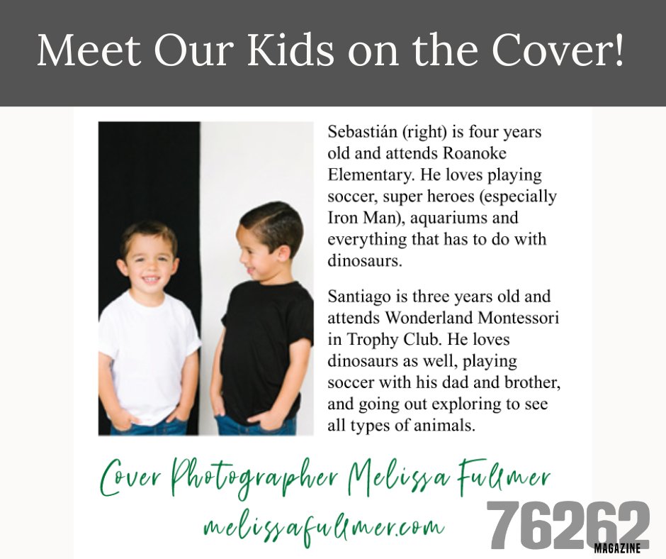 Learn more about the cute kids on the cover of our current issue! 😎#76262mag #76262magazine #roanoketx #northlaketx #argyletx #trophyclubtx