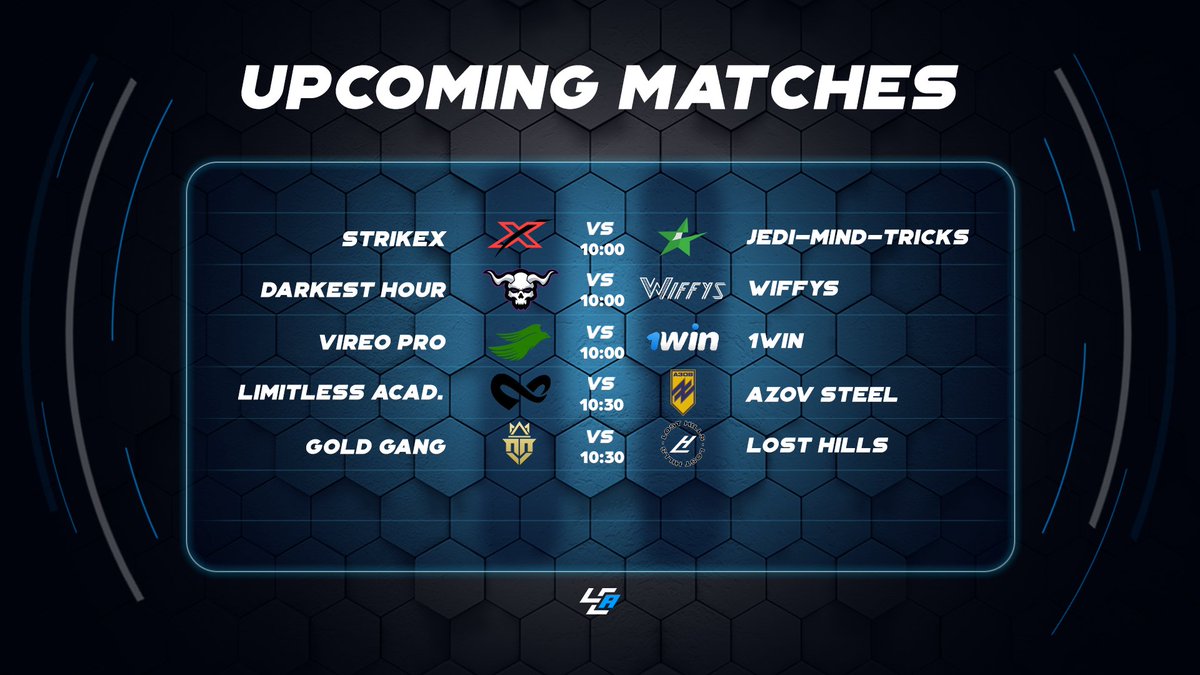 LCABroadcasting's tweet photo. Tonight's late matches covered by LCA! 🚨
⚔️ @GGLimitless A. VS #AzovSteel
🎙️ @AngelOfBattle07
⚔️ @TheGoldGang VS #LostHills
🎙️ @cernersandals
Streams linked in the replies below!⬇️ https://t.co/bNQJI8LXxE