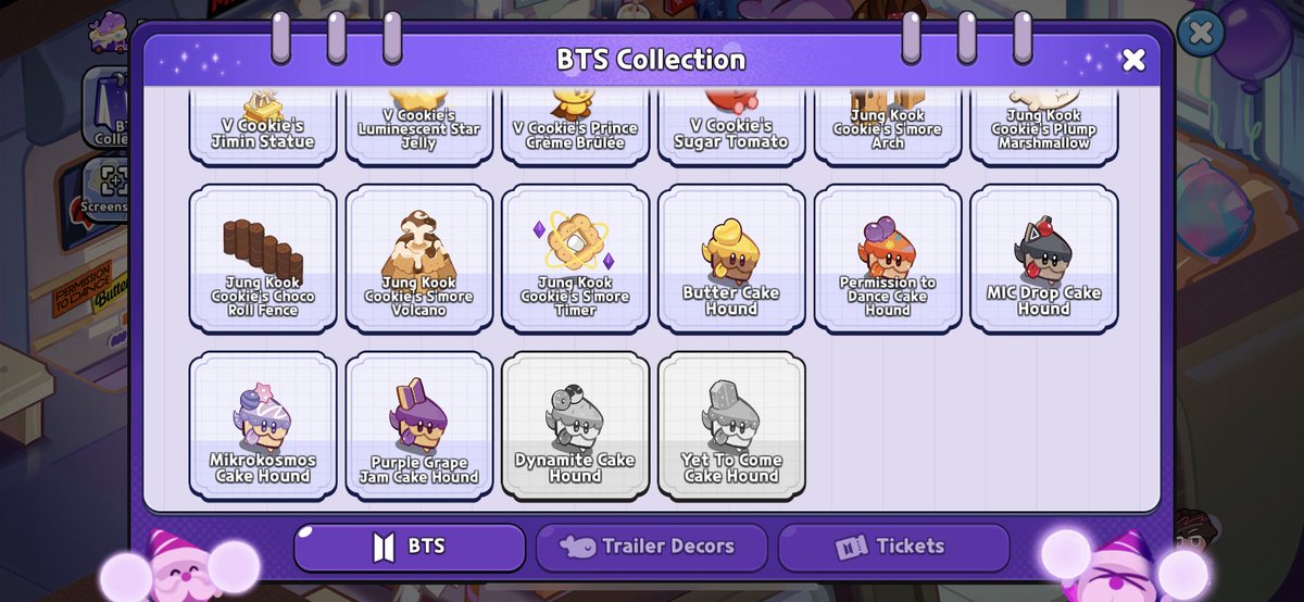 Arlenchio_2's tweet photo. @CRKingdomEN Thankfully I got all cookies, decors, and costumes, but the ticket book missions was so tedious, I lost my chance at getting those last 2 cake hounds. 😔 https://t.co/fk3BT2Hkk7