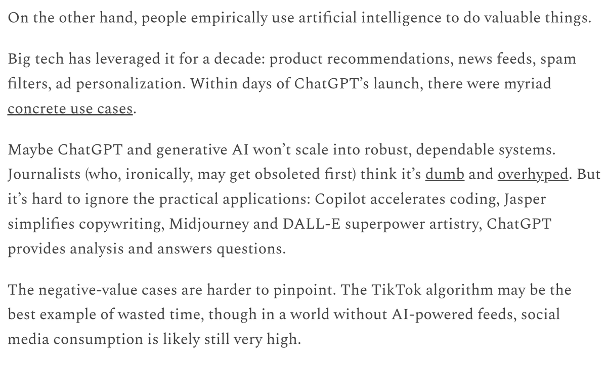 Great read from @absoluttig contrasting web3 and AI hype! What does the ...