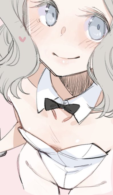 白バニーちびっこちゃんのすべすべ胸元を描きたかった( ˘ω˘ ) #ちびっこちゃん朝活 