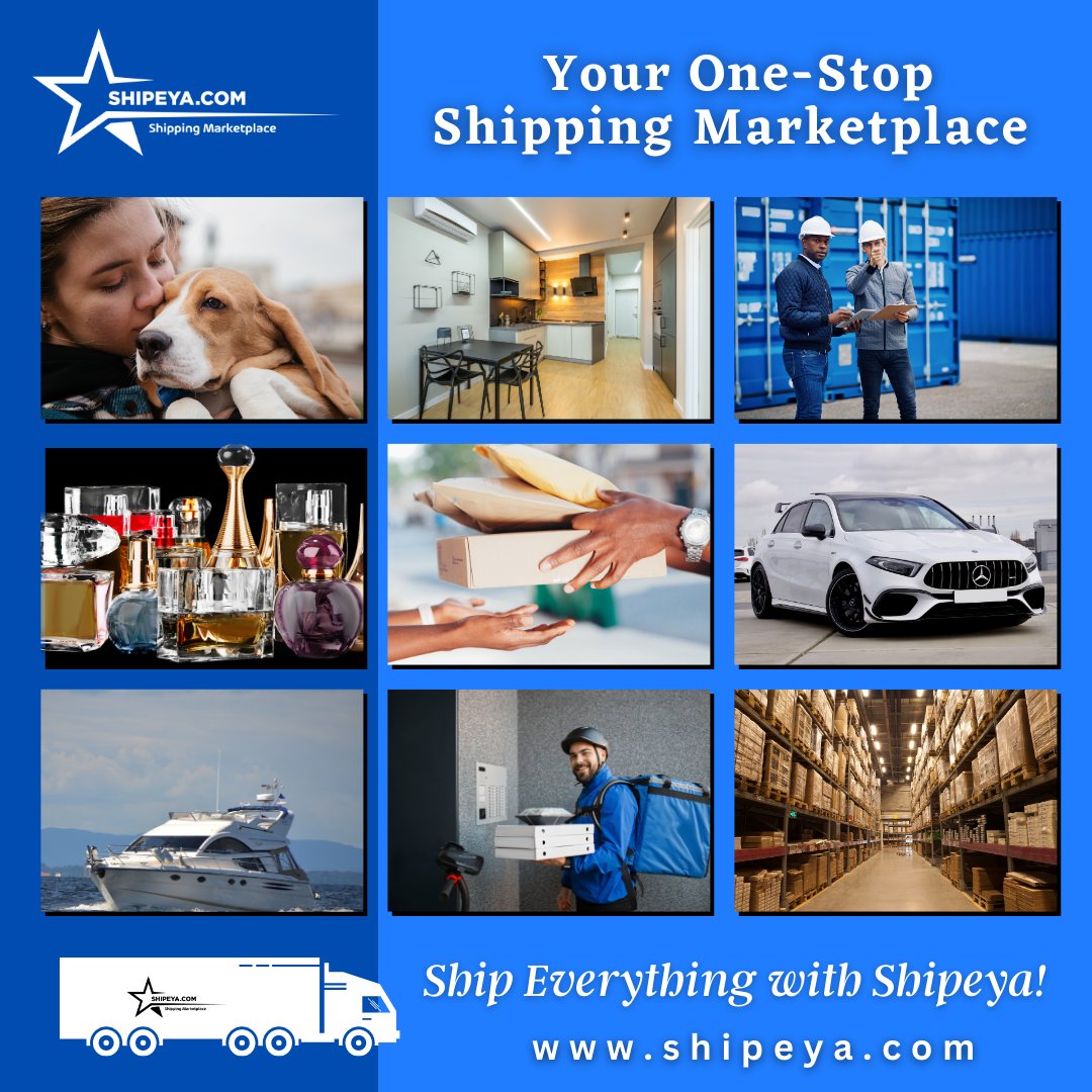 Ship everything with #Shipeya!
.
#logisticscompany #delivery #transport #logistics  #export #warehouse #truckdriver #warehousing #courier #freightforwarder #petrelocation #pettransport #cargo  #airshipping #freightforwarder #fasterfreight #airfreight #freightcost #transportation