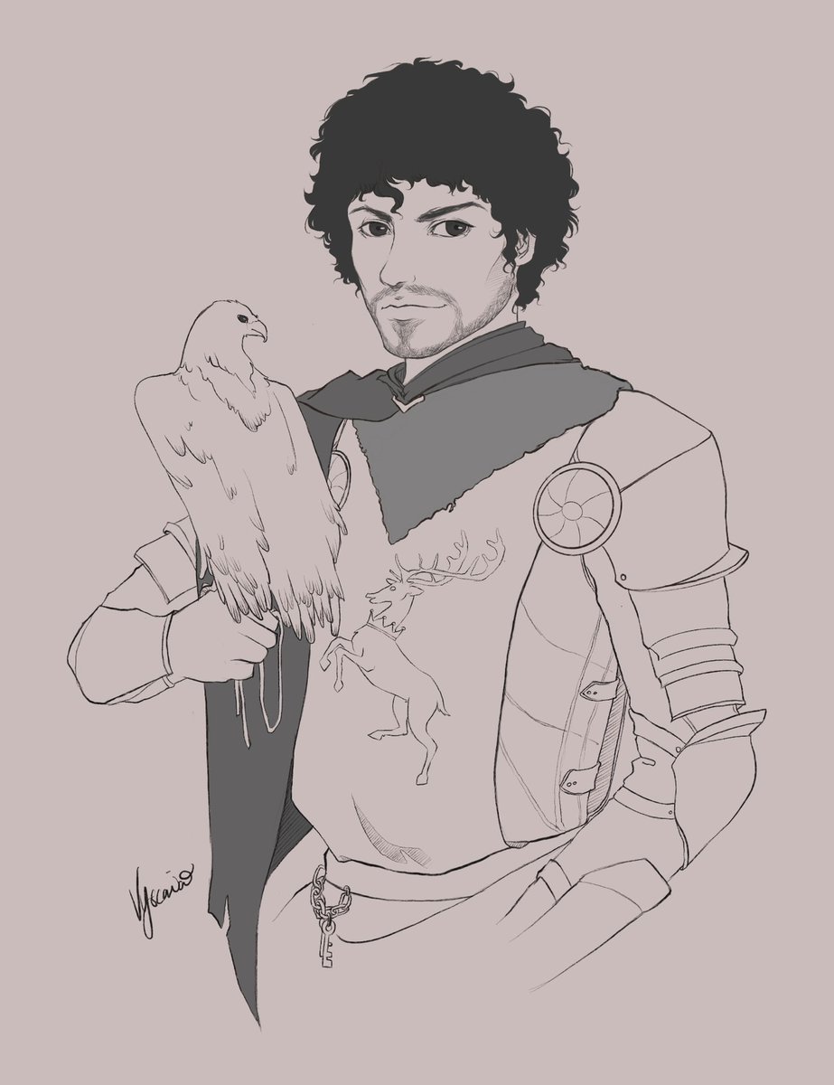 VyscariaAo3's tweet photo. Still not sorry for my obsession with my own OC…

Ser Thomos Baratheon, the Red Stag.
Holding his hunting falcon “Millie” ☺️

Belonging ch 15 
https://t.co/SQa0ix6g48 https://t.co/iSUgvXkqkB