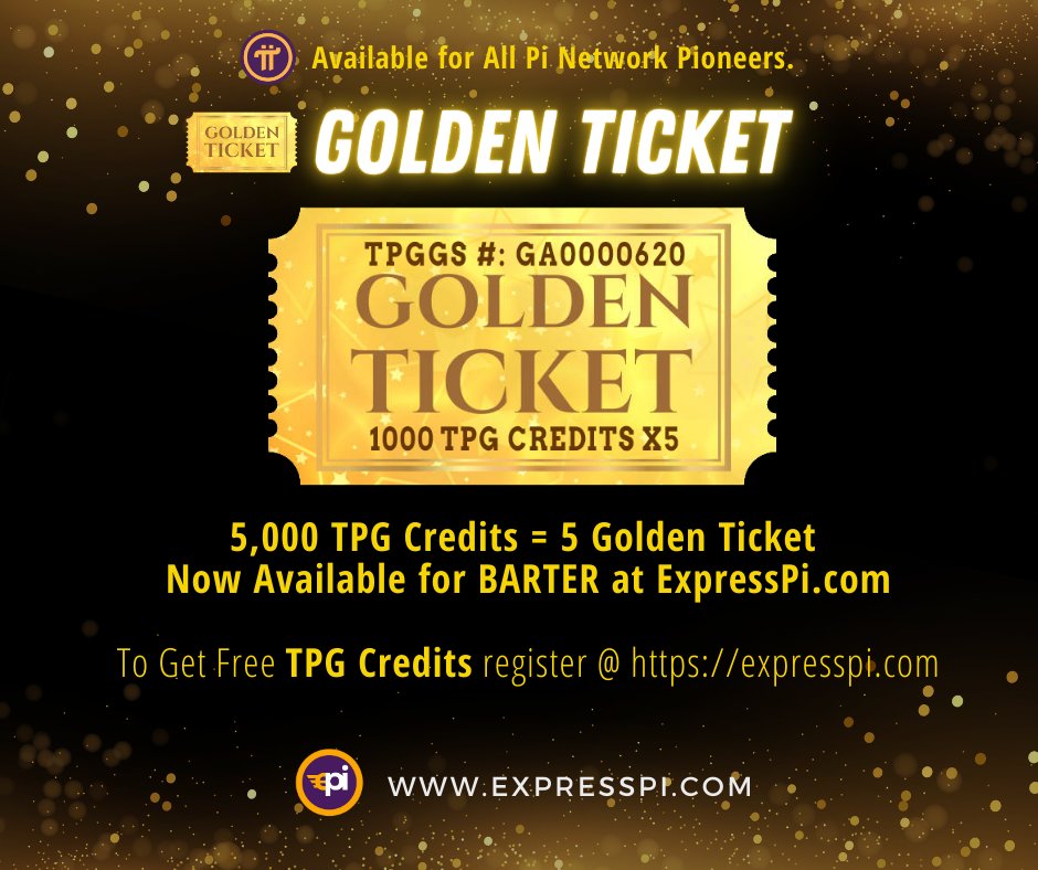 michael_ceo's tweet photo. ποΈ 5,000 TPG Credits = 5 Golden Ticket Now Available for BARTER at https://t.co/YwhYHmpF1D.
π To Get Free TPG Credits register @ https://t.co/ZKJMt1CCSJ
π ExpressPi accepting Pi coin payments on Open MainNet. π
========
#TPG
#PiNetwork
#PiPayment
#TiPiGi
#EpiMall https://t.co/zO2bqhDXLV