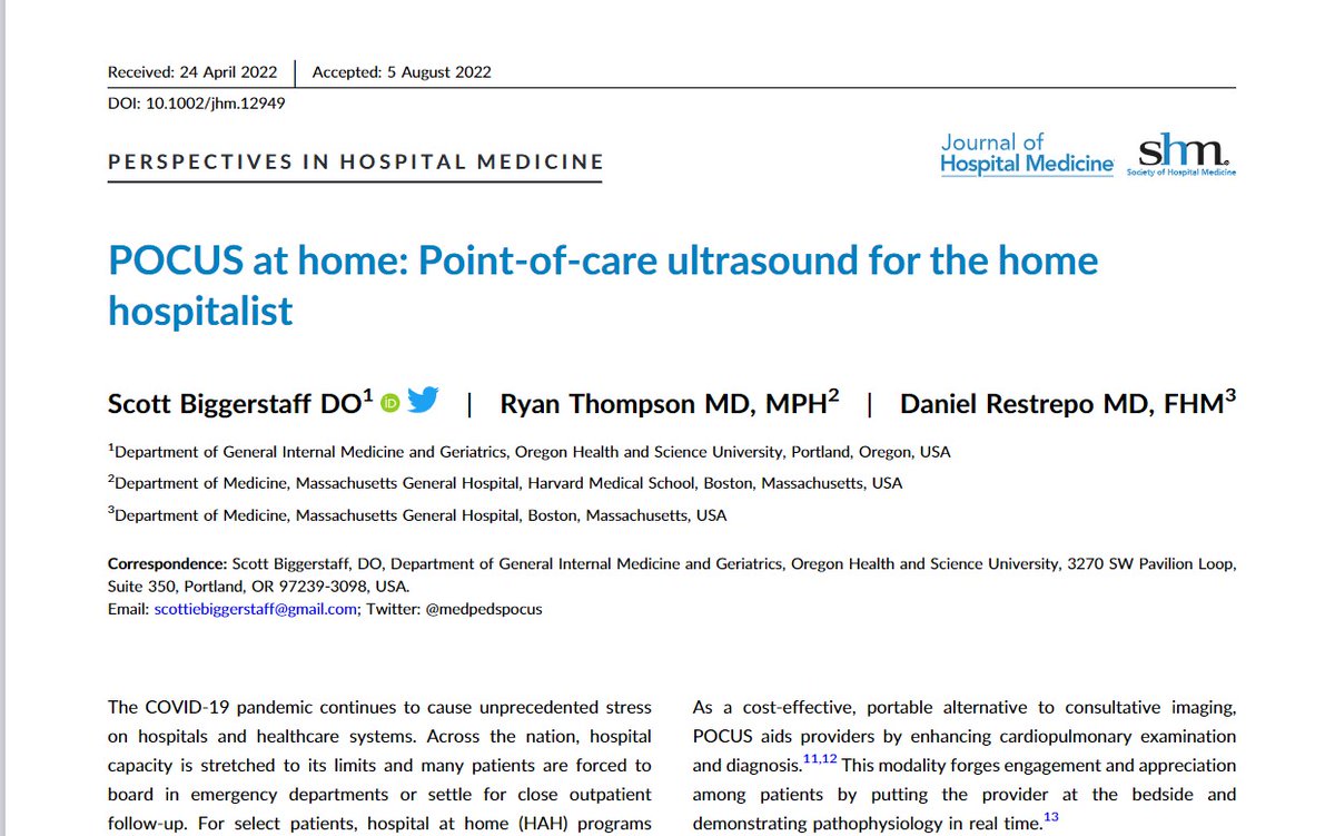 Point-of-Care Ultrasound is a tool tailor-made for providers caring for patients in Hospital at Home Programs #POCUS #HospitalAtHome

…mpublications.onlinelibrary.wiley.com/doi/10.1002/jh…

@medpedspocus @DrDanRestrepo