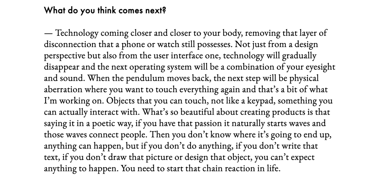 HipCityReg's tweet photo. absolutely incredible interview with the founder of Teenage Engineering... who also founded Acne?!?! wtffff 

Jesper's catalogue of work is deeply inspirational

https://t.co/BKNsoNz3va https://t.co/1s1o4tgWml