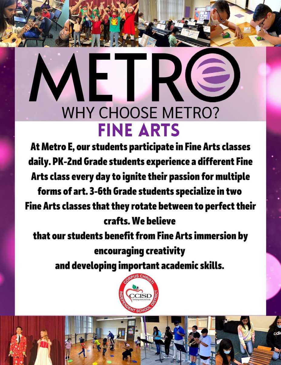 MetroElem's tweet photo. Join our Metro E family! Applications are open until February 6, 2023. Visit https://t.co/ylT4SDydQg to apply today! #CCISDProud #WeAreCCISD @CCISD @r0hernandez @JohnAPrezas @LeanneJLibby @DrSandraClement @KelsieMorris12 https://t.co/tgVwmA8l4V