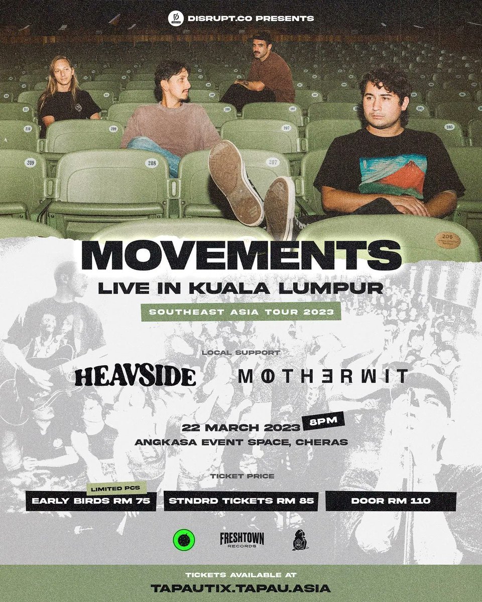 Malaysia! <a href="/movementsCA/">Movements</a> will be performing live at <a href="/AngkasaSpace/">ANGKA///SA EVENT SPACE</a> on 22nd March, get your tickets now from <a href="/TAPAUasia/">TAPAUasia</a>! <a href="/DisruptCo/">Disrupt.Co</a>

tapautix.tapau.asia/movementslivei…