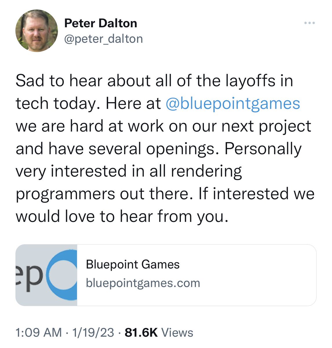 Development Studios that are hiring. 
#developmentjobs 
#Gaming
#PlayStation 
#Sony 
#NaughtyDog
#Guerilla
#Bungie 
#BluePoint