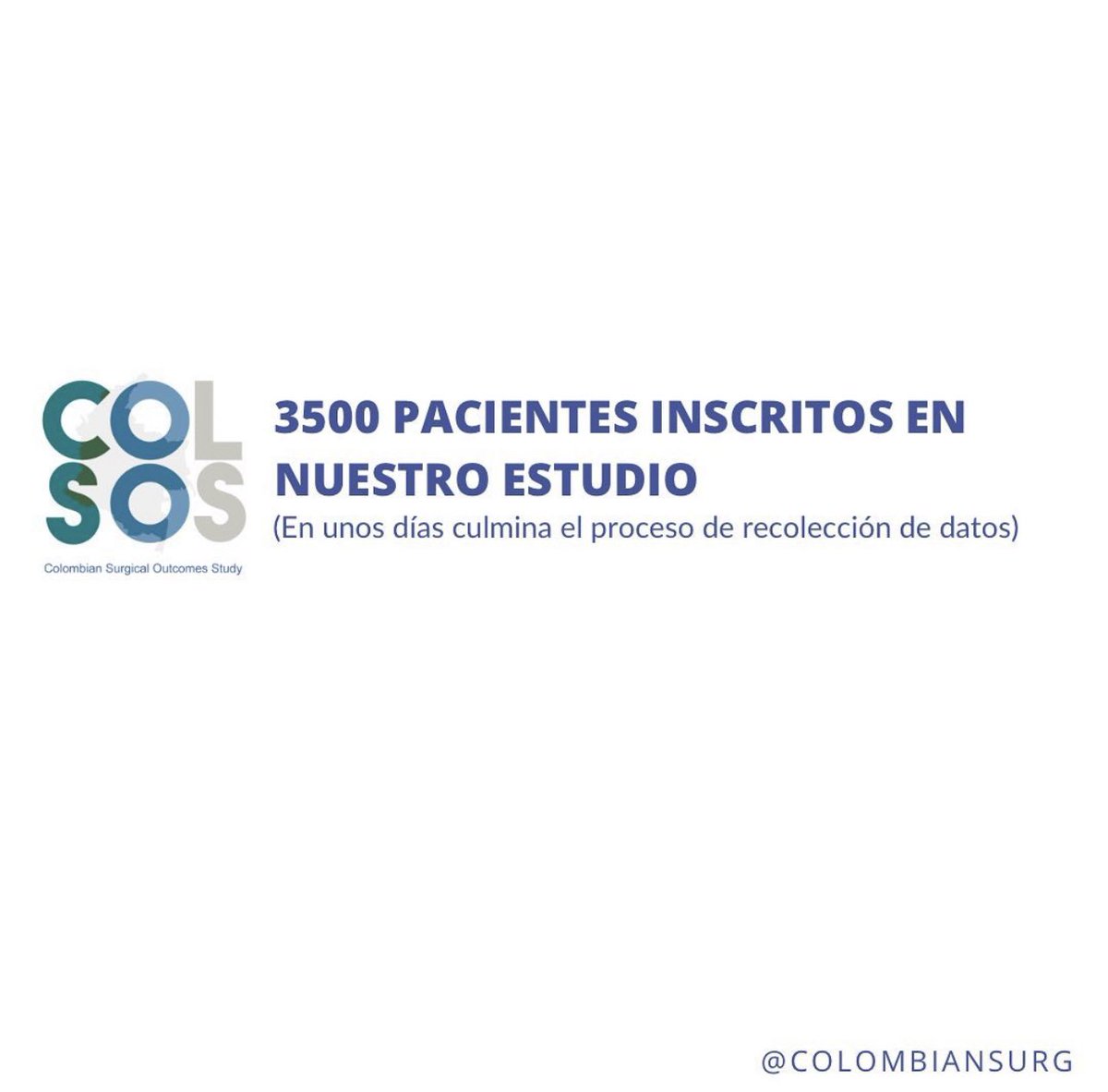 Quedan pocos días para culminar el proceso de recolección de datos! #SoMe4Surgery  #investigacionquirugica #AsColCx2020 #SoMe4IQLatAm #GlobalSurgery #ColombianSurg #collaborativeresearch