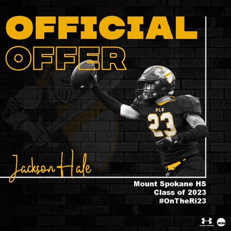 Jackson Hale (@jackson_hale19) on Twitter photo Blessed to receive an official offer from PLU, big thanks to <a href="/BrantMcAdams/">Brant McAdams</a> for the opportunity.
<a href="/MtSpokaneFB/">Mt Spokane Football</a> <a href="/TerryCloer/">Terry Cloer</a> @CoachBiggsMSHS <a href="/Gards22/">Brian Gardner</a> <a href="/PLUFootball/">Pacific Lutheran Football</a> @LuteFBKeimTime <a href="/KetnerKupp/">Ketner Kupp</a> Blessed to receive an official offer from PLU, big thanks to <a href="/BrantMcAdams/">Brant McAdams</a> for the opportunity.
<a href="/MtSpokaneFB/">Mt Spokane Football</a> <a href="/TerryCloer/">Terry Cloer</a> @CoachBiggsMSHS <a href="/Gards22/">Brian Gardner</a> <a href="/PLUFootball/">Pacific Lutheran Football</a> @LuteFBKeimTime <a href="/KetnerKupp/">Ketner Kupp</a>