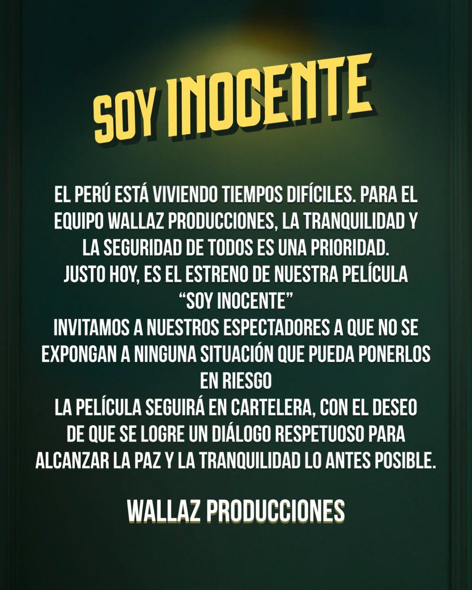 WallazProd's tweet photo. Aviso importante a todos nuestros espectadores. 

Atentamente.
La familia de Wallaz Producciones. https://t.co/grnBpLOYu2