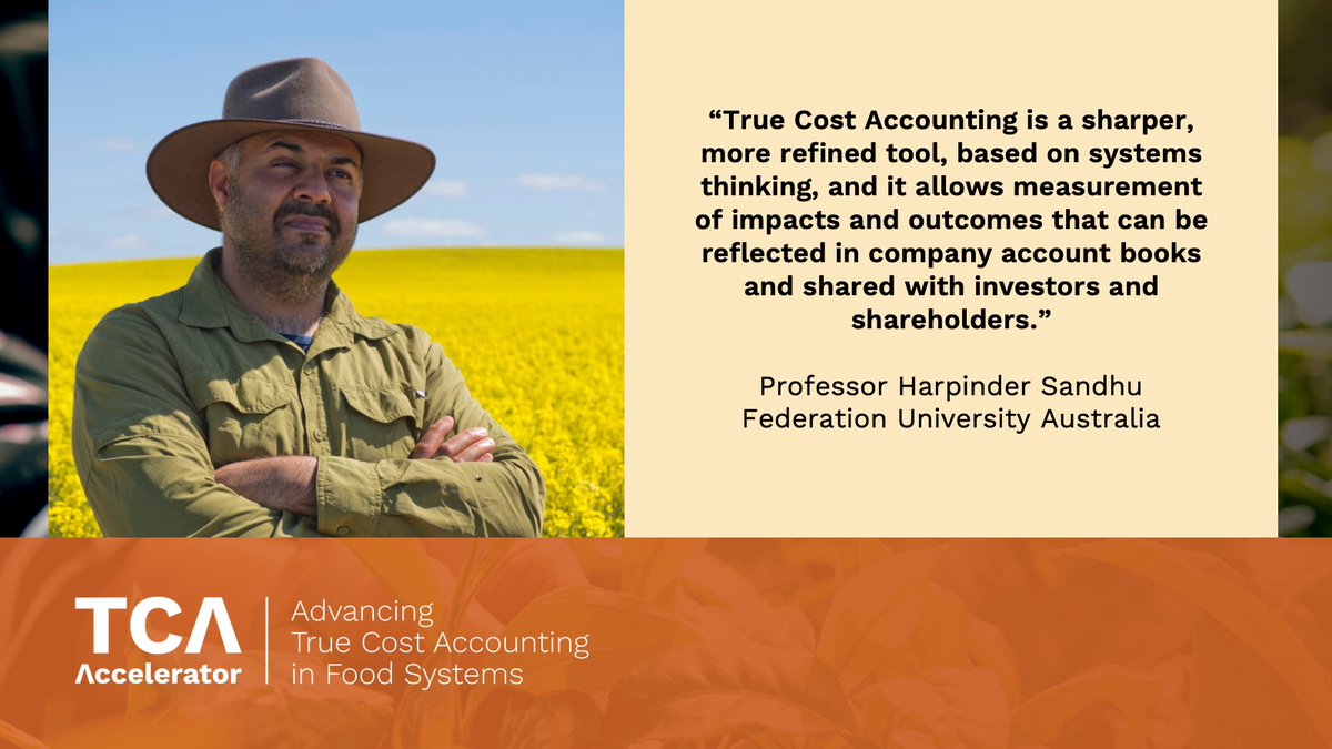 How can #TrueCostAccounting (TCA) improve resilience against global risks in food value chains? 

Professor Harpinder Sandhu <a href="/001harpinder/">Harpinder Sandhu</a> unpacks the opportunities in his recent post for the TCA Accelerator ➡️bit.ly/3VPMP5G #gffa #wef23