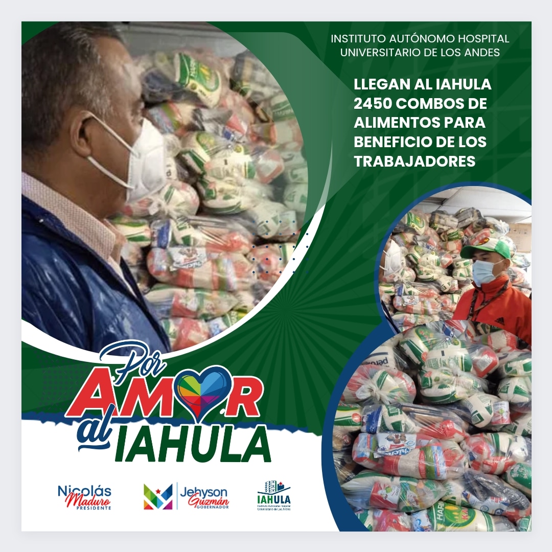 Para brindar atención en materia alimentaria, el gobernador <a href="/JEHYSONGUZMAN/">JEHYSON GUZMÁN</a> hizo posible la entrega de 2450 combos de alimentos para el personal de salud que labora en el Instituto Autónomo Hospital Universitario de los Andes (Iahula).