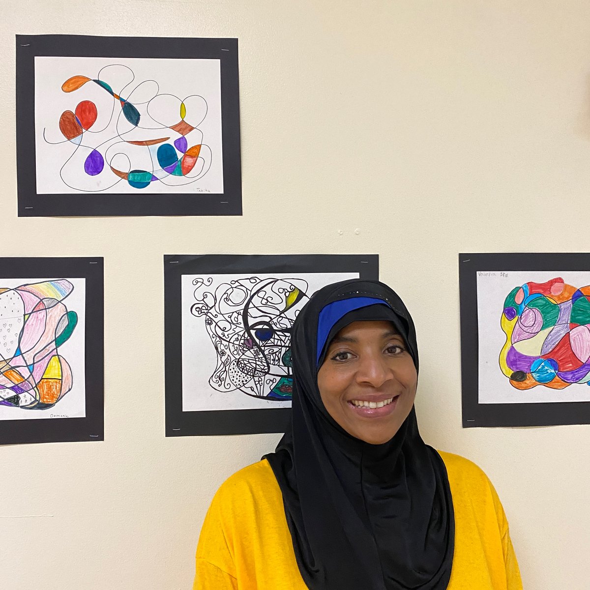 BarwellRdES's tweet photo. @BarwellrdEs An all time favorite quote from the painter Paul Klee, “A line is a dot that went for a walk.” inspired our vibrant community of students. Our school walls have the most precious art gallery exhibit in all @WCPSS Thank you Ms.Abdullah to teach through the lens of art https://t.co/Bbi6rS4J2E