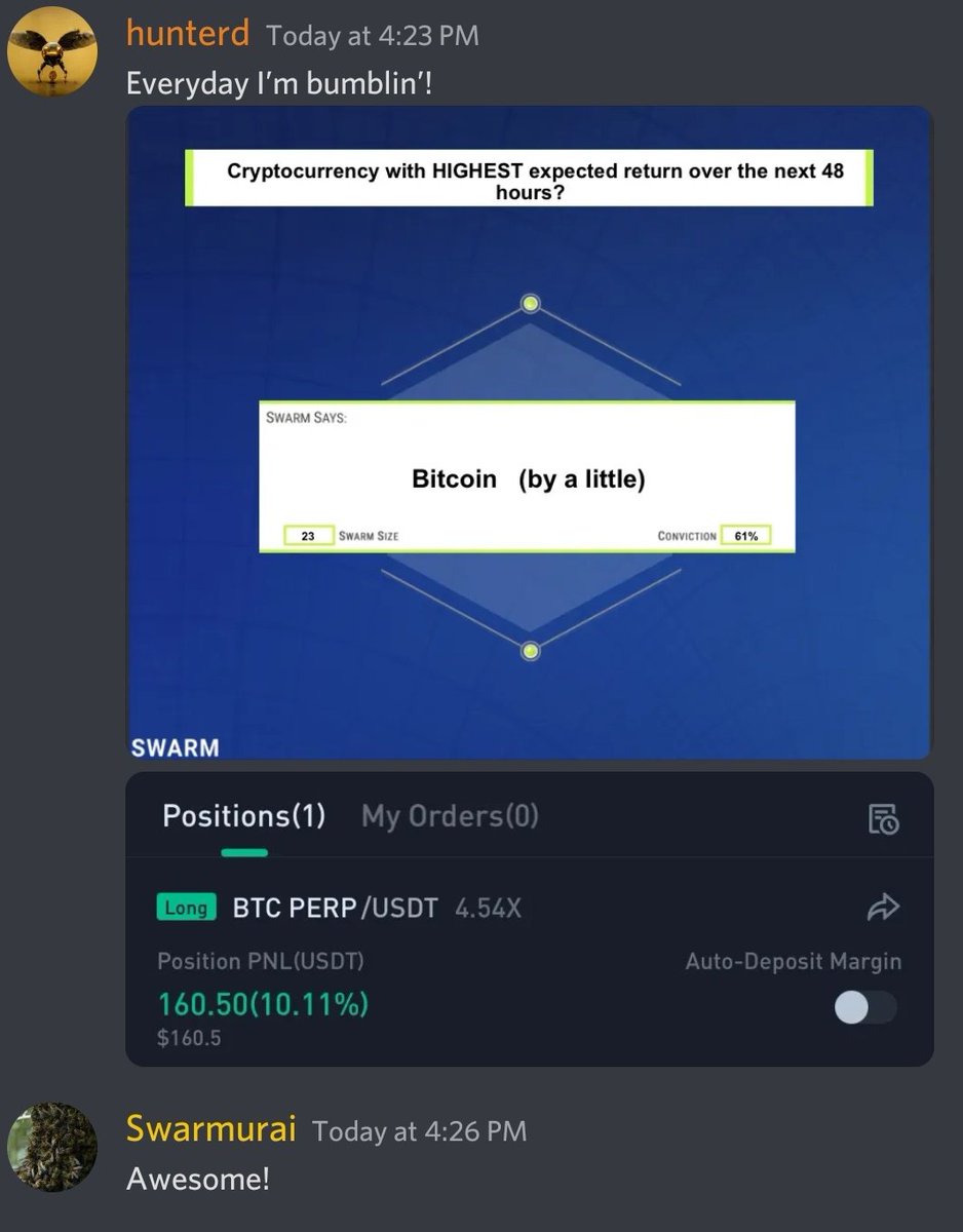 JargonairyHQ's tweet photo. Another trade made with the information gained from a Swarm . #nft #Bitcoin #ETH #CryptoSwarmAI https://t.co/Q6RRw9Lhmm