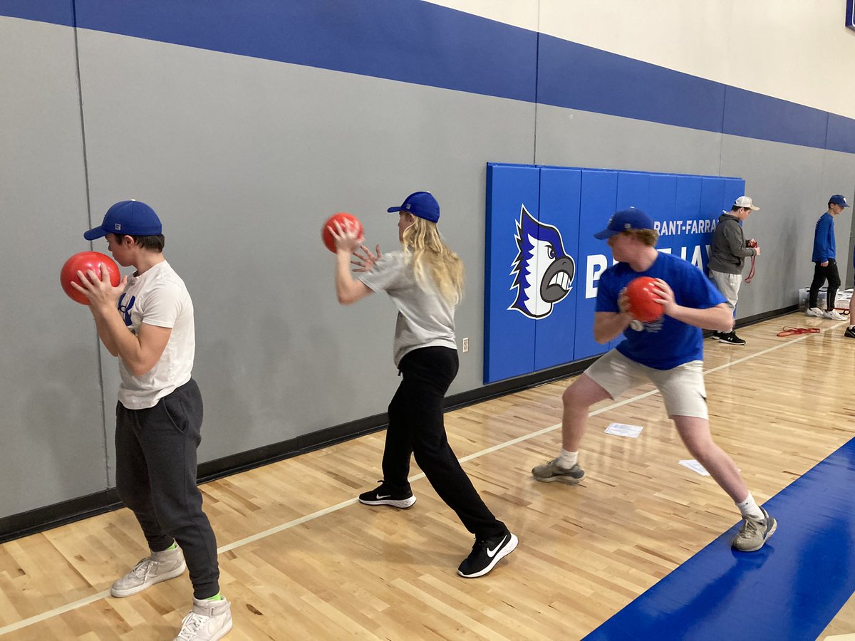 BondurantBsbl's tweet photo. Thank you to Coach Behn’s family for new medicine balls and hip bands. We are now able to build rotational, hip, and scapula strength throughout the spring. https://t.co/JZaLPjcQmt