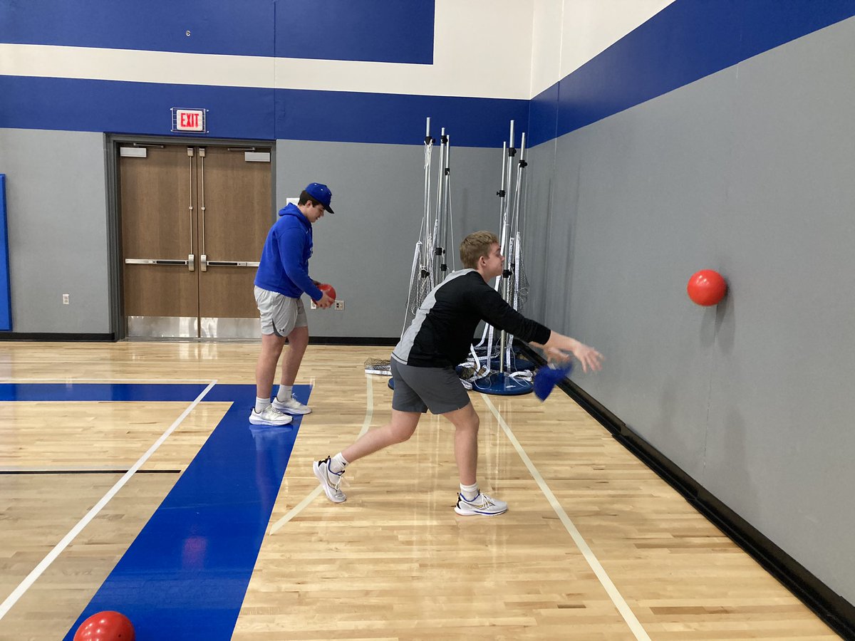 Thank you to Coach Behn’s family for new medicine balls and hip bands. We are now able to build rotational, hip, and scapula strength throughout the spring.