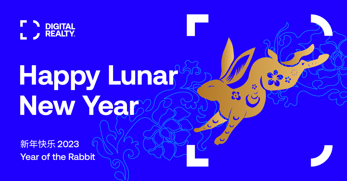 digitalrealty: Wishing our global community good health, peace and prosperity as we celebrate the Lunar New Year, 2023 Year of the Rabbit.

#WhereTomorrowComesTogether
#ConnectedDataCommunities
