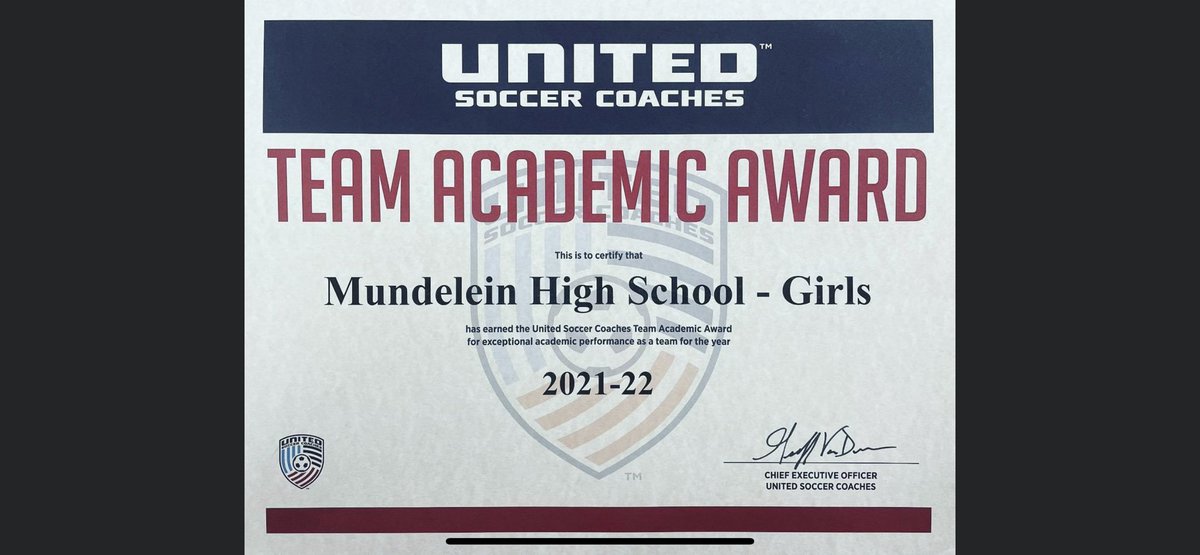 GoMHS_Athletics's tweet photo. Congratulations to the 2022 Mundelein High School Girls’ Varsity Soccer team on winning the United Soccer Coaches Team Academic Award with a team GPA of 3.71!  They were one of 191 high schools in the nation to earn this recognition.  GO MUSTANGS 🐴⚽️ @MHS_SoccerTeam https://t.co/9O6fUvErkK