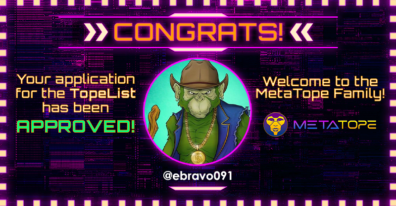 topelist's tweet photo. Congratulations @ebravo091 you have been approved for the #TopeList - welcome to the family! All approved applicants receive 7 bonus points toward our Mutant Hounds Collar giveaway on Friday at 12pm PST!! Congrats ππ https://t.co/nMCUsqvxBM
