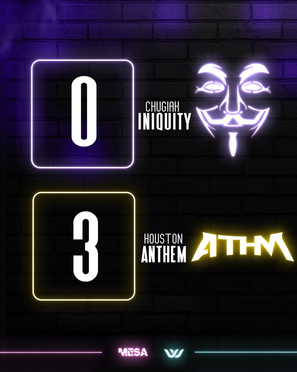 EsportsWSeries's tweet photo. Clean sweeps tonight 

@HoustonAnthem_ defeats @ChugiakIQ 3-0 https://t.co/6bhIml14M3