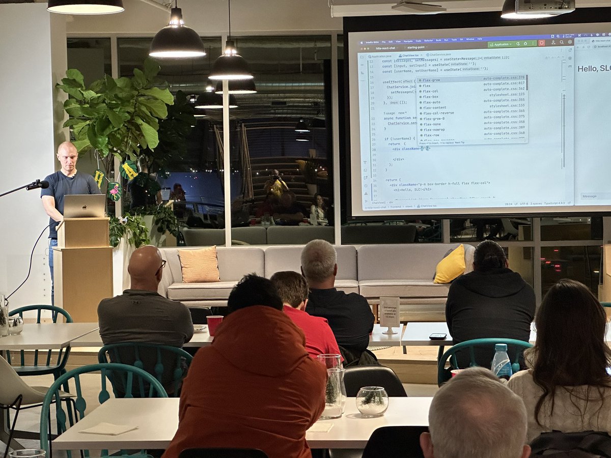 UtahJava's tweet image. Here with @marcushellberg talking about Java and Typscript