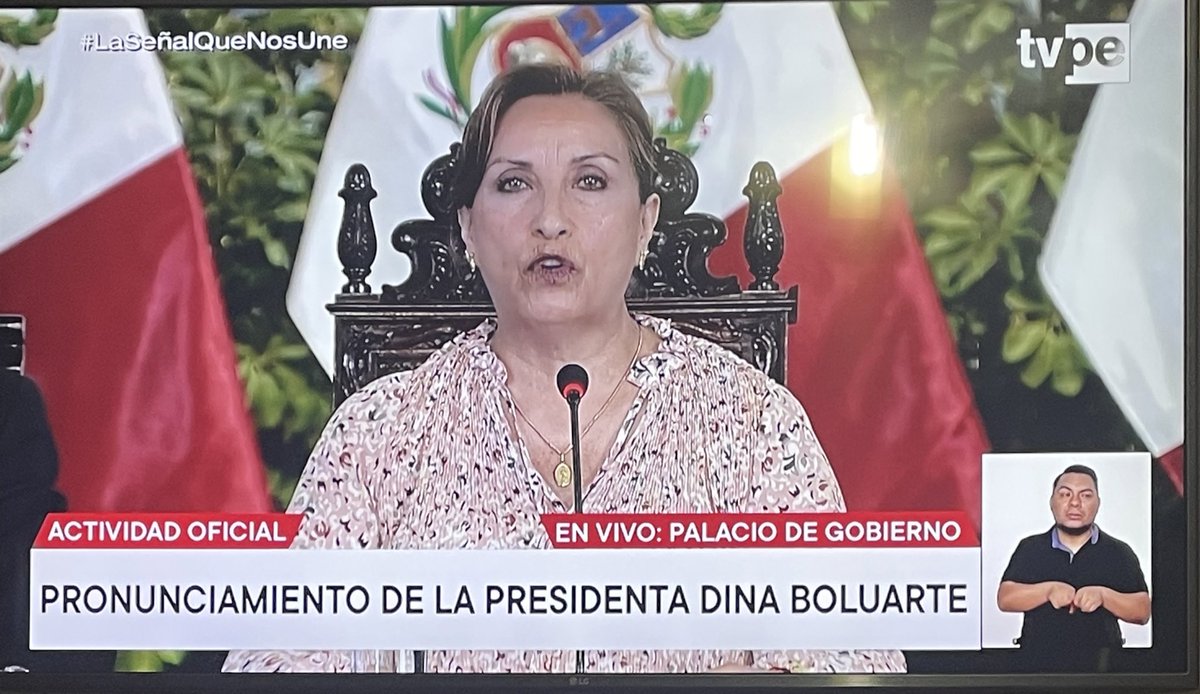 Indignados_P's tweet photo. En mensaje a la nación Dina Boluarte se solidariza con la propiedad privada destrozada pero no con los heridos y fallecidos 
#DinaBalearte #DinaRenunciaYa #19Enero https://t.co/TEf62NPAB5