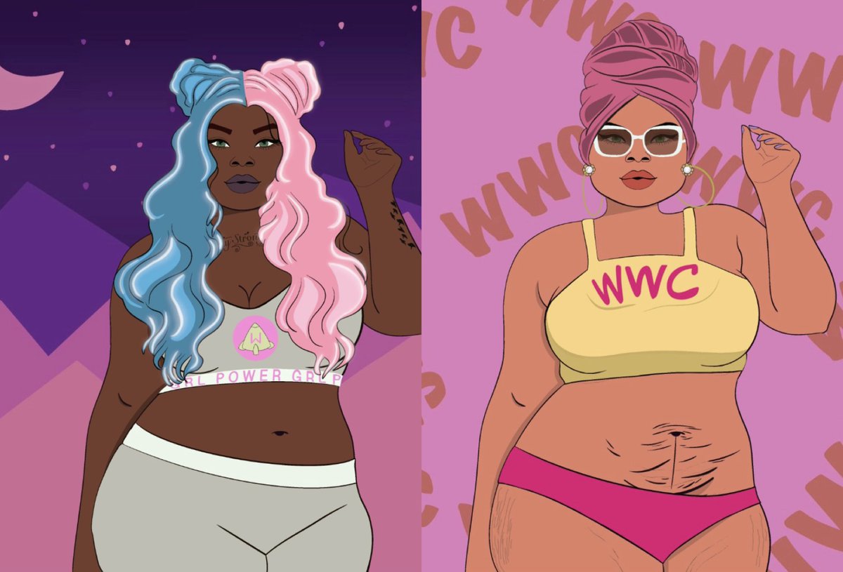 Just minted these beautiful curvy ladies, and I love them both! 😍
<a href="/wwc_nft/">Women With Curves.eth | MINTING NOW</a> the art is phenomenal, just look at the details. 
#bodypositivity