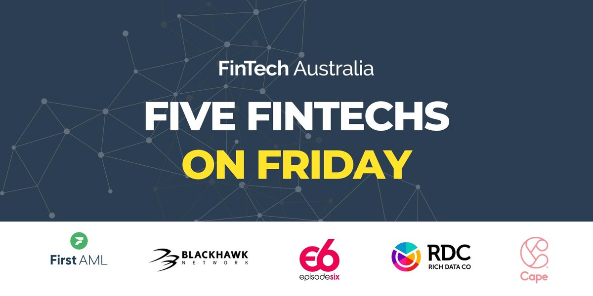Kicking off our 2023 member showcase, this week's five fintechs span across AML, gift cards, payments, credit tech, and expense management.

First AML, Blackhawk Network Australia, Episode Six, Rich Data Co, Cape

fintechaustralia.org.au/five-fintechs-…