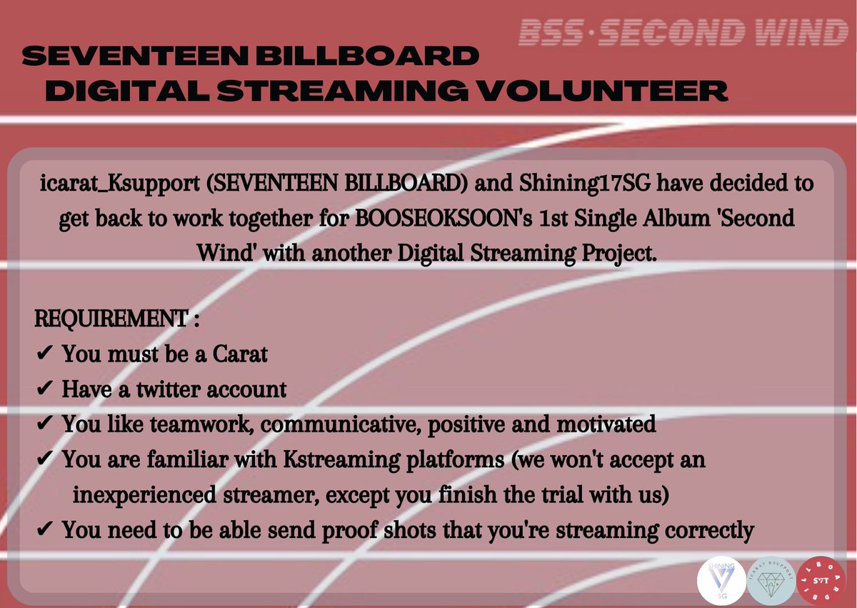 icarat_ksupport's tweet photo. [DIGITAL STREAMING PROJECT]

📢 Are you ready for BooSeokSoon? 

We are now officially opening our volunteer form for #BSS comeback! Let's do our best together, Carats💎✨

https://t.co/nhVDqDrV2N

@pledis_17
#SEVENTEEN 
#17DigitalStreaming
@shining17sg https://t.co/JsHkpZi8pO