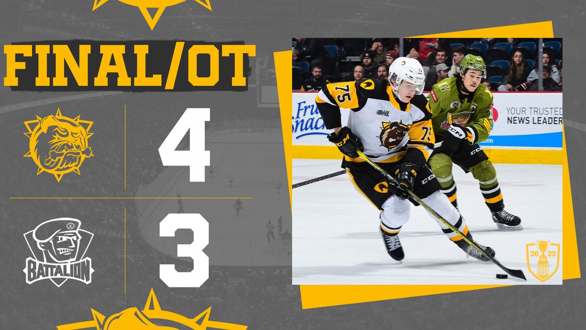 BulldogsOHL's tweet photo. JORIAN DONOVAN FINISHES IT IN OVERTIME! WE'VE WON THREE IN A ROW!!
#DawgMentality | #HAMvsNB https://t.co/eRavCFovbX